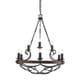 preview thumbnail 4 of 3, Madera 9-Light 2-Tier Chandelier with Wood and Black Iron Finish - 34.5" W x 41" H