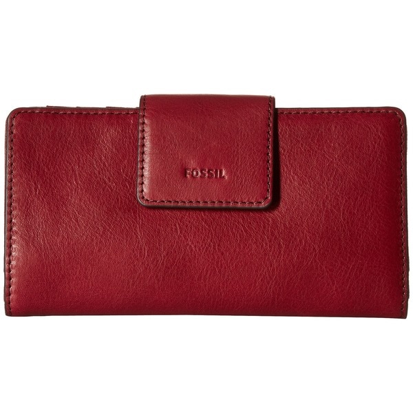Fossil Emma Wine-colored Leather RFID Tab Clutch Wallet - Free Shipping Today - 0 ...