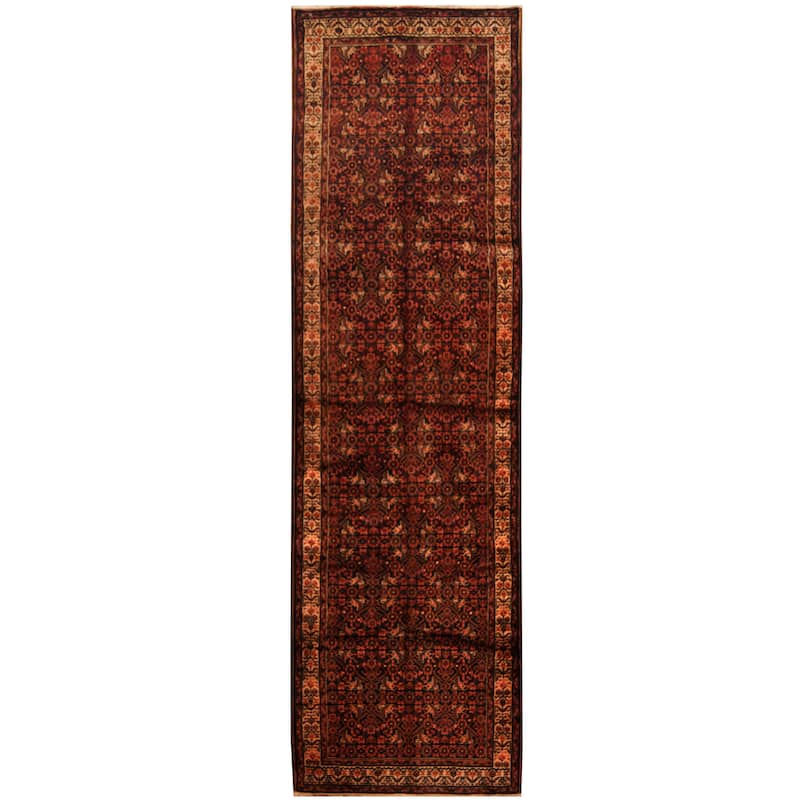 HERAT ORIENTAL Handmade One-of-a-Kind Hamadan Wool Runner - 3'9 x 12'10