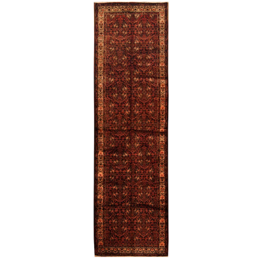 HERAT ORIENTAL Handmade One-of-a-Kind Hamadan Wool Runner - 3'9 x 12'10