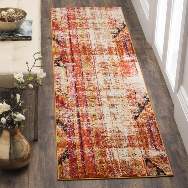 Shop Safavieh Monaco Vintage Bohemian Orange/ Multi Distressed Runner