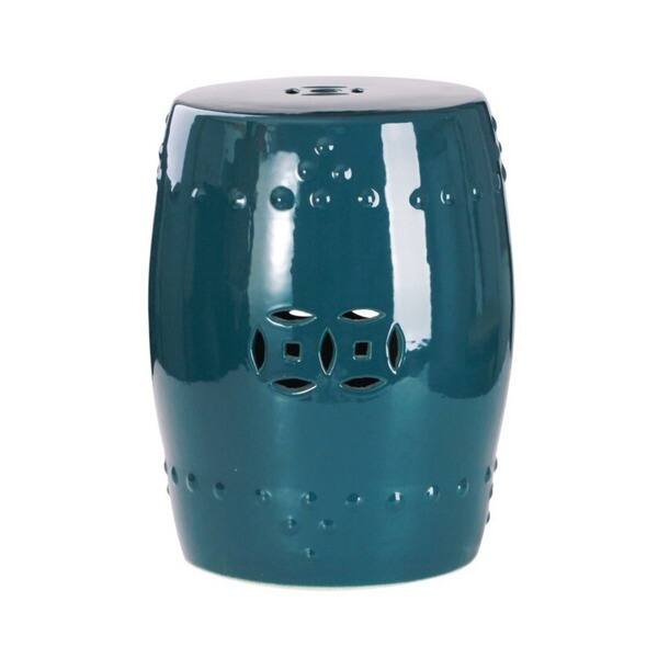 Shop Abbyson Madras Teal Ceramic Garden Stool Overstock 13309045