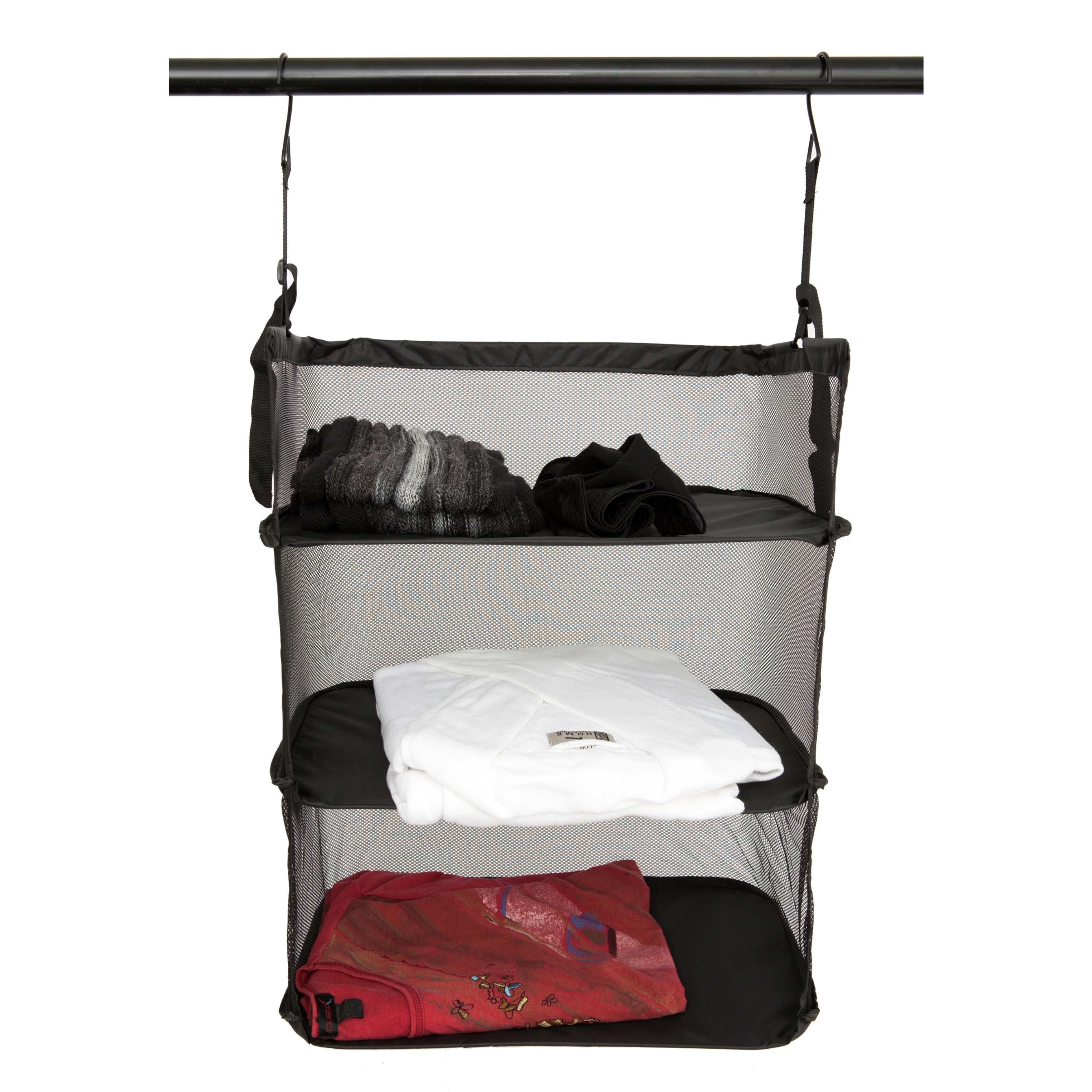 expandable suitcase with shelves