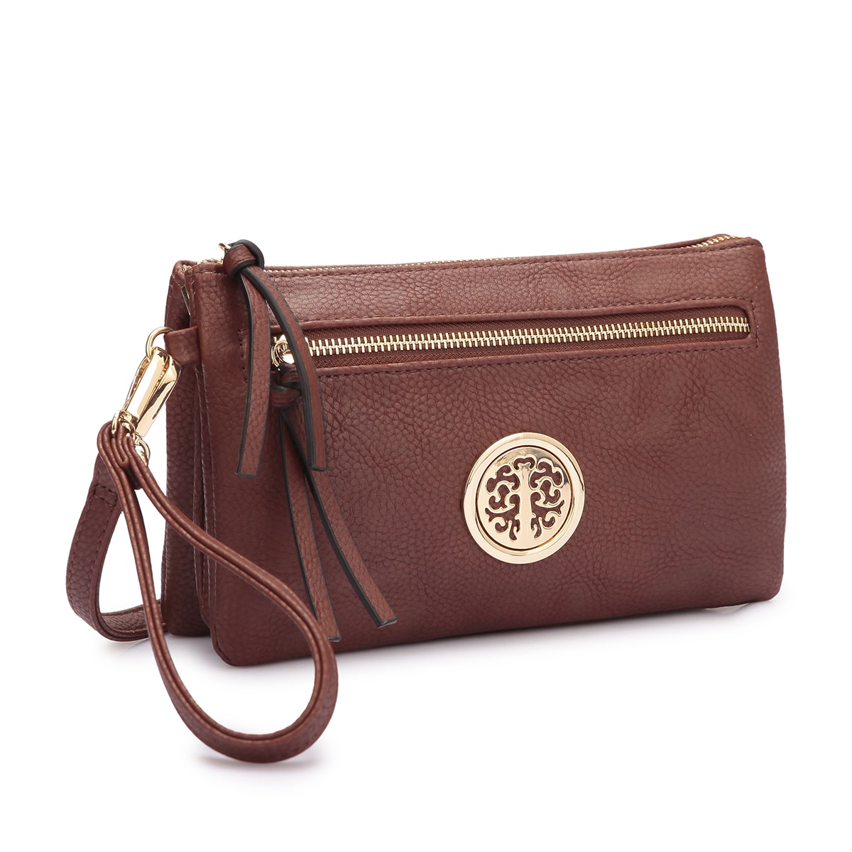 Dasein Soft Faux Leather Gold-Tone Crossbody Handbag | eBay