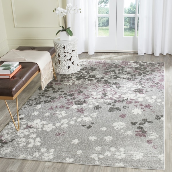 Safavieh Adirondack Vintage Floral Light Grey / Purple Rug - 4' Square