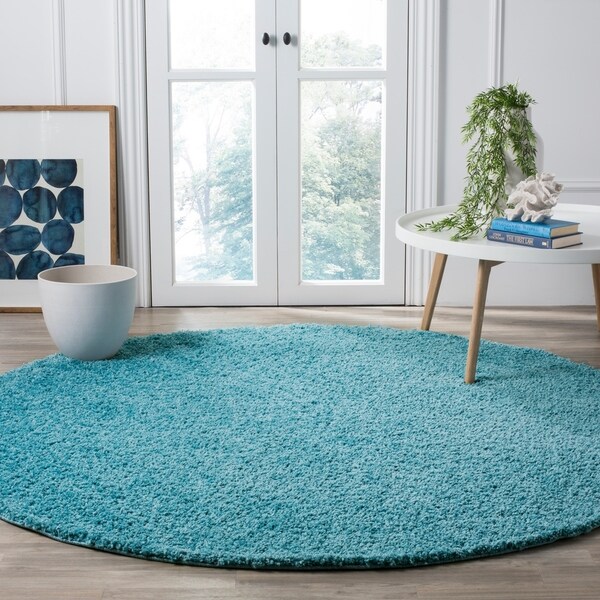 Safavieh Arizona Shag Southwestern Aqua Shag Rug - 7' Round