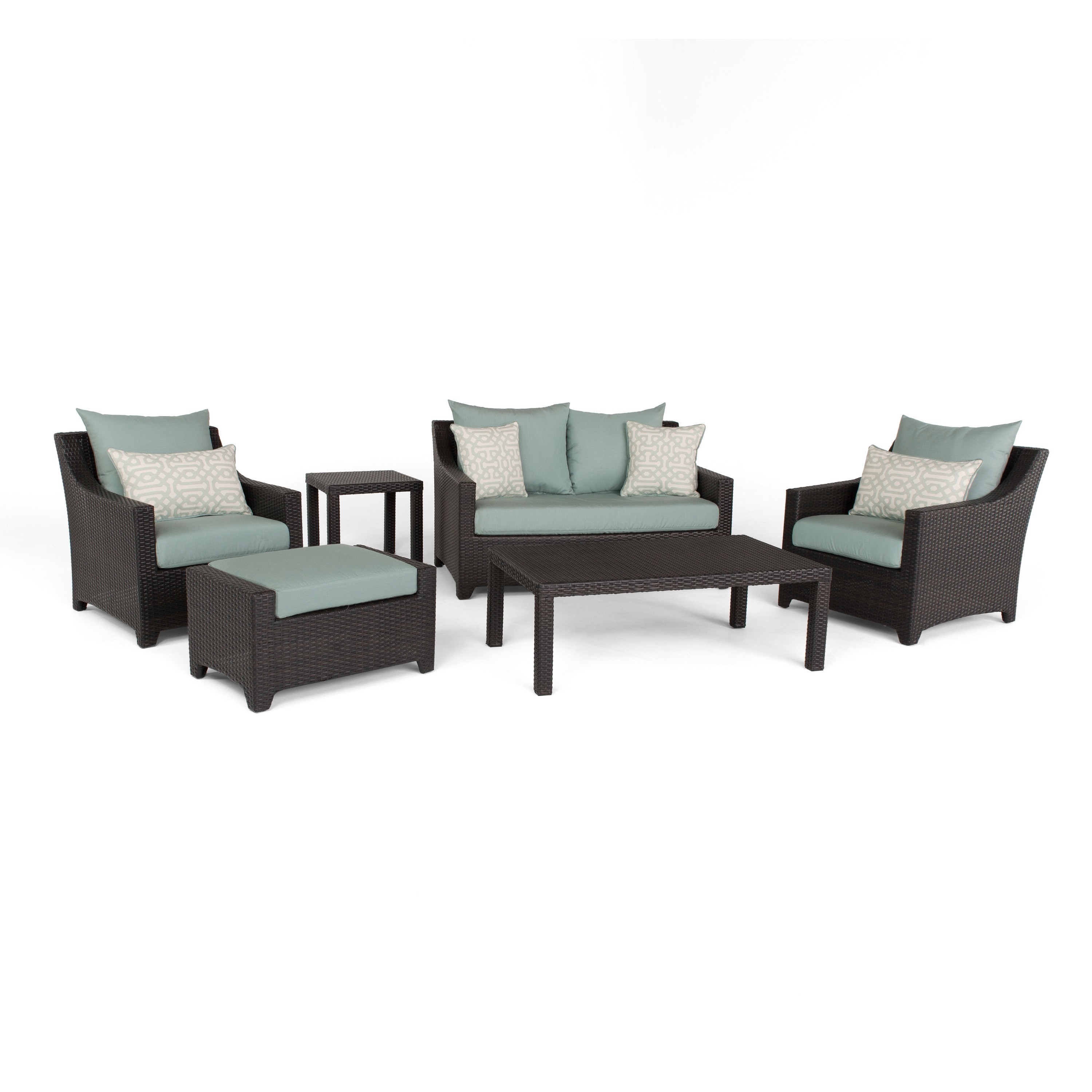 Shop Deco Spa Blue 6 Piece Outdoor Patio Loveseat And Club Chair Set By Rst Brands On Sale Overstock 13311087