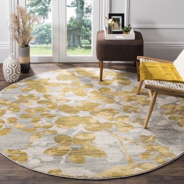 Shop Safavieh Evoke Vintage Flora Grey / Gold Rug - 6'7 ...