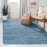 Safavieh Handmade Rag Rug Bookem Casual Stripe Cotton Rug with Fringe