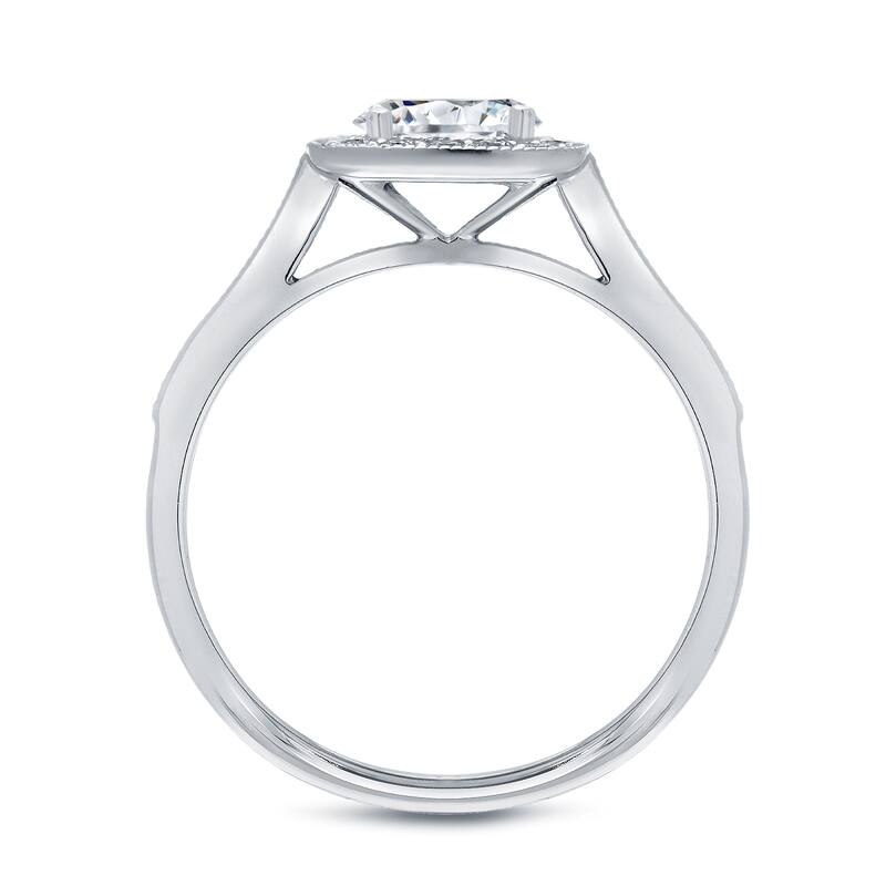 Auriya Platinum 1 1/2ctw Cushion-cut Halo Diamond Engagement Ring Certified