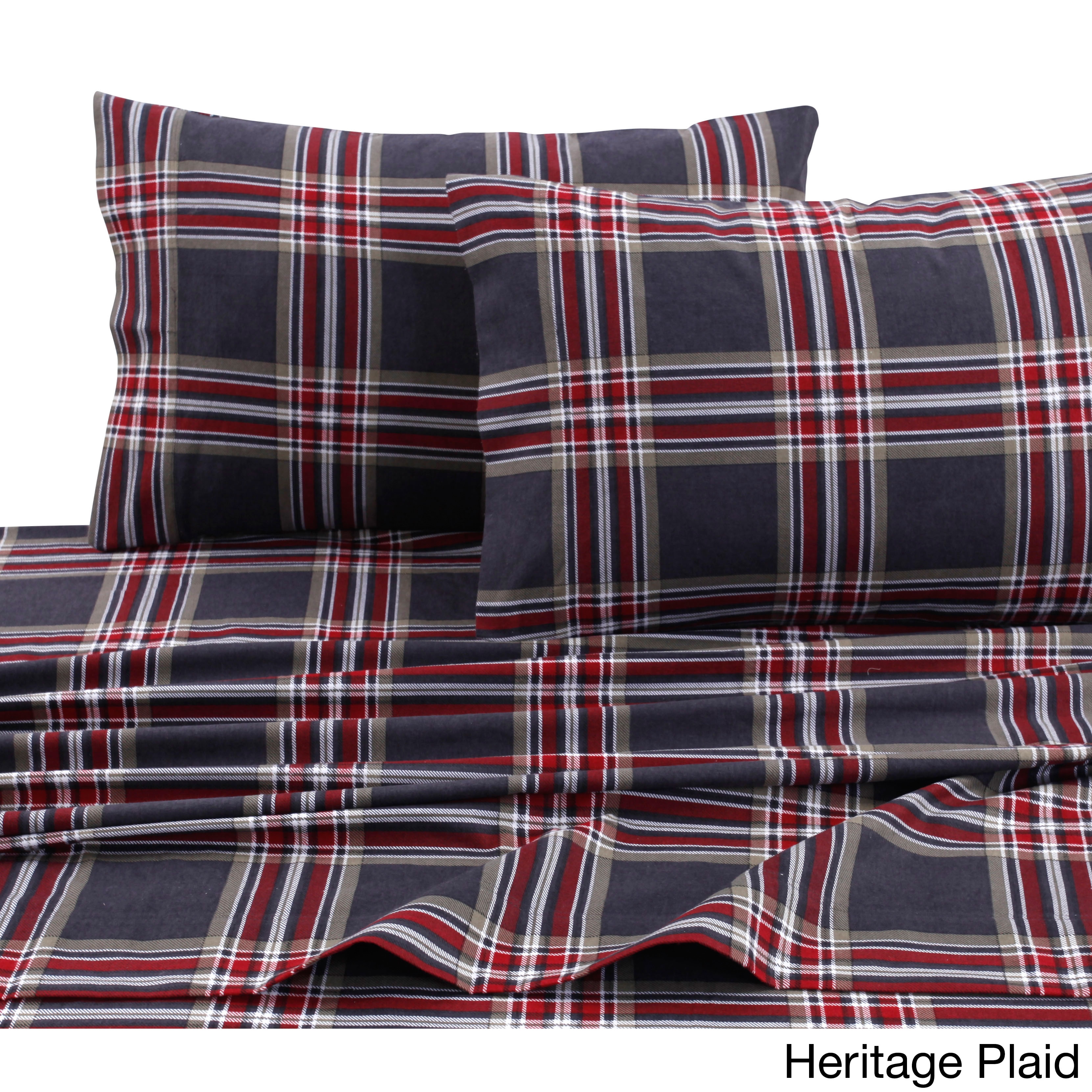 tribeca living heritage plaid flannel oversized duve