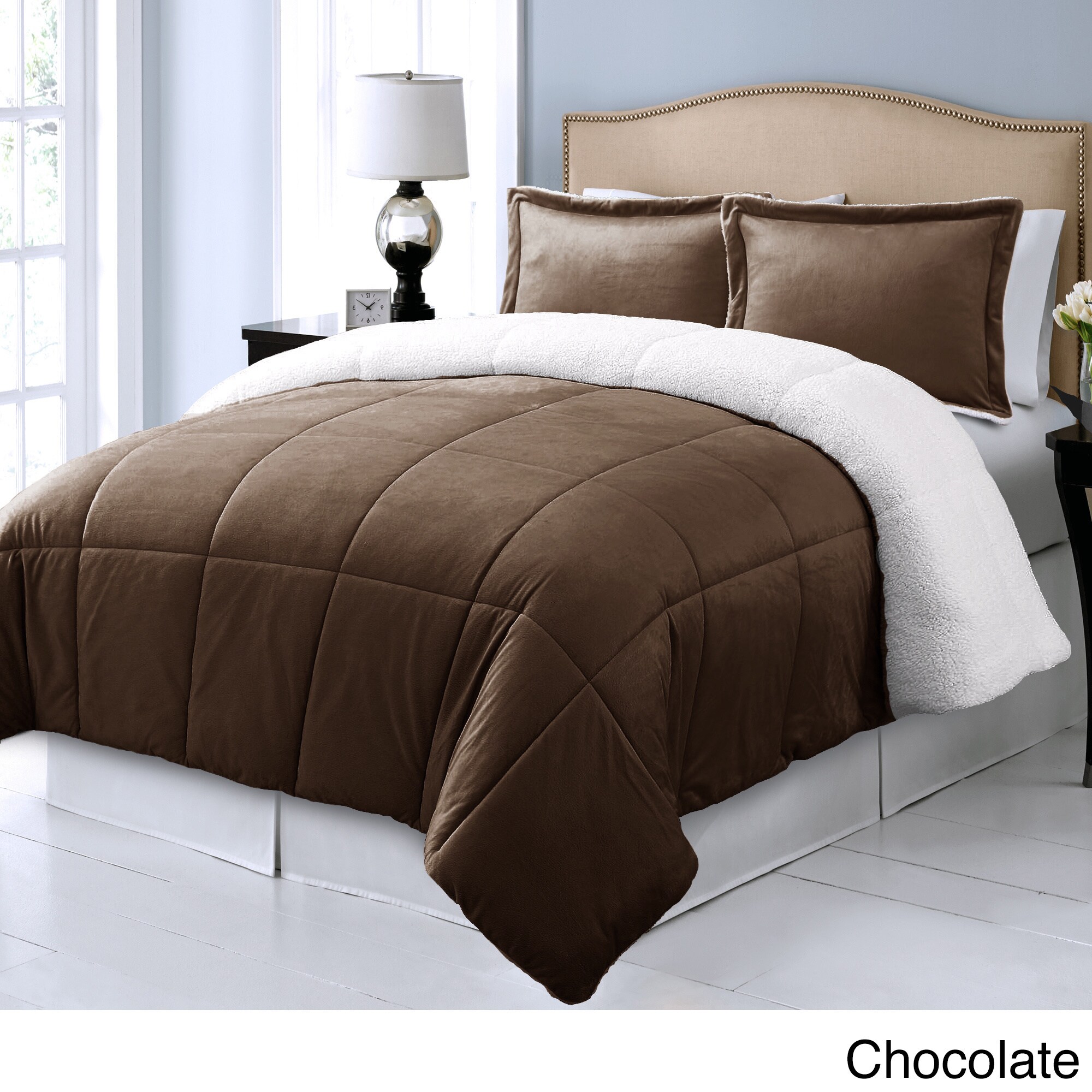 Microplush Reversible To Micromink Down Alternative 3-piece Comforter ...