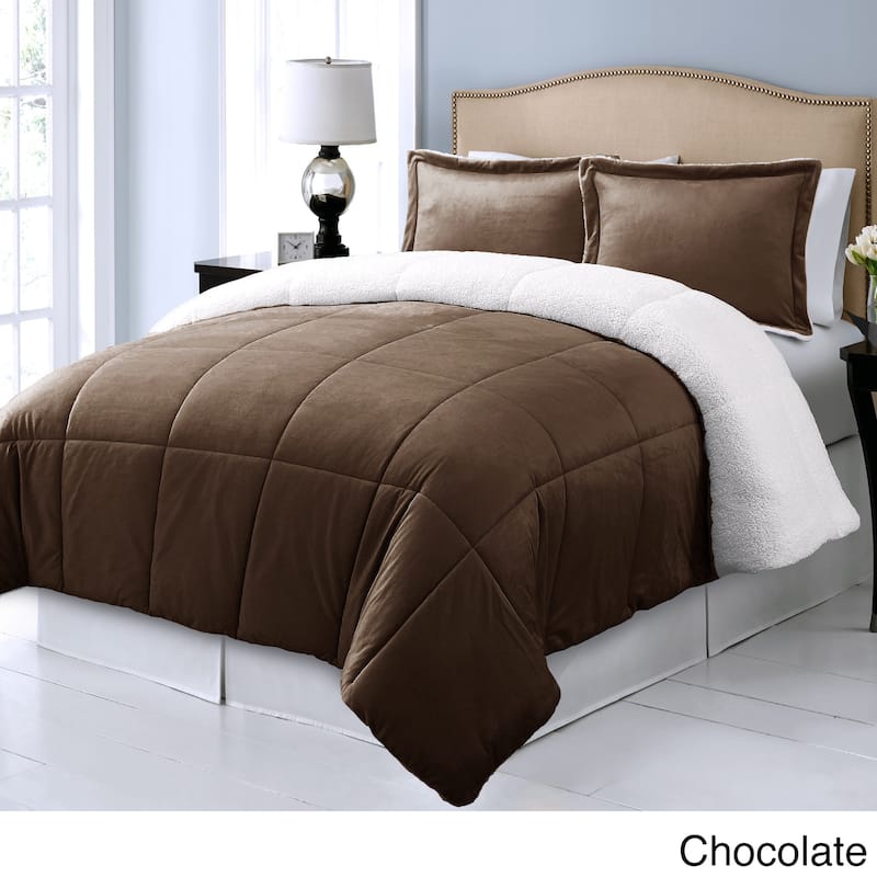 Microplush Reversible To Micromink Down Alternative 3-piece Comforter Set