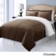 preview thumbnail 3 of 2, Microplush Reversible To Micromink Down Alternative 3-piece Comforter Set Chocolate - King