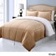 preview thumbnail 4 of 2, Microplush Reversible To Micromink Down Alternative 3-piece Comforter Set Queen - Khaki
