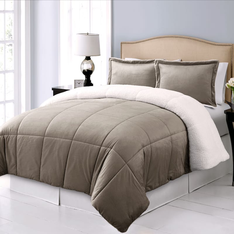 Microplush Reversible To Micromink Down Alternative 3-piece Comforter Set