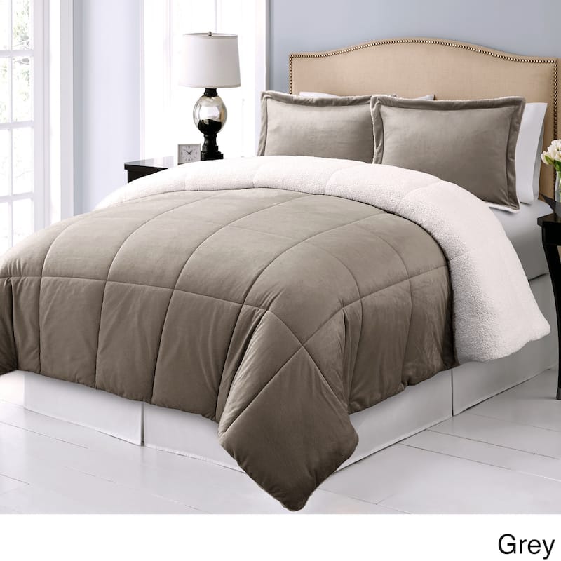Microplush Reversible To Micromink Down Alternative 3-piece Comforter Set