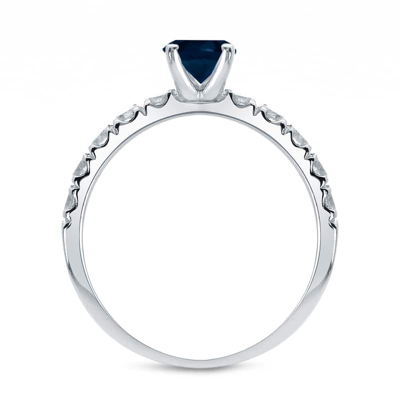 Auriya Platinum 1/2ct Blue Sapphire and 1/2ct TDW Diamond Engagement Ring (G-H, I1-I2)
