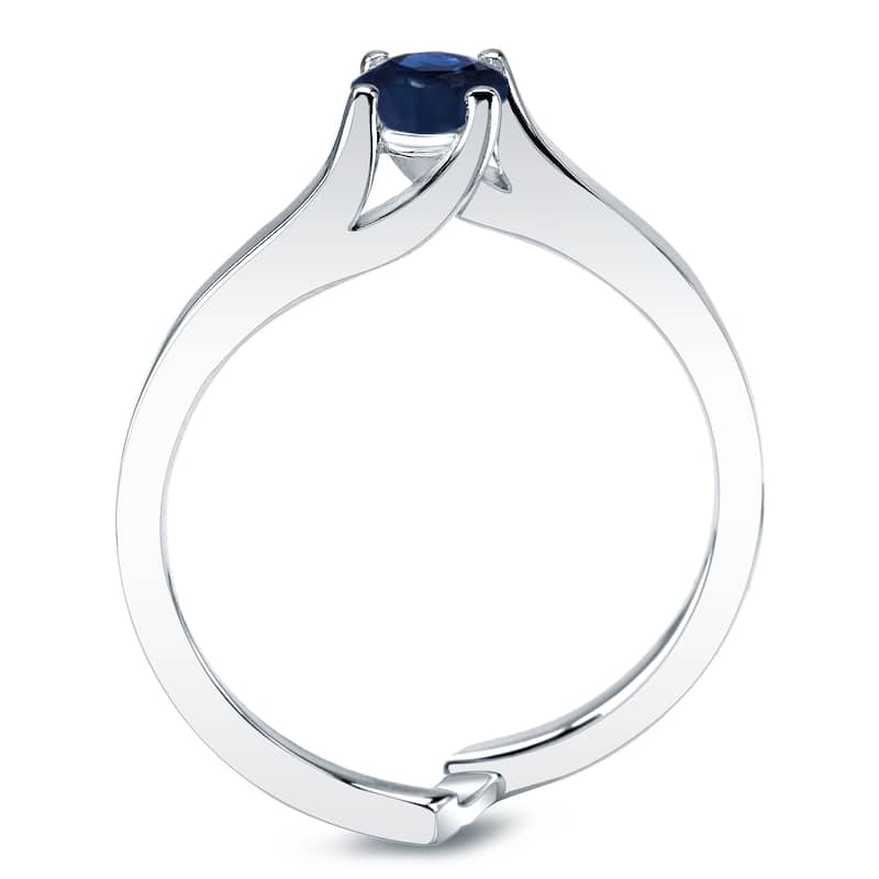 Auriya Platinum 3/5ct Blue Sapphire and 2/5ctw Diamond Engagement Ring Set
