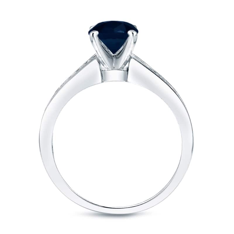 Auriya Platinum 3/4ct Round Blue Sapphire and 3/4ctw Diamond Engagement Ring Set
