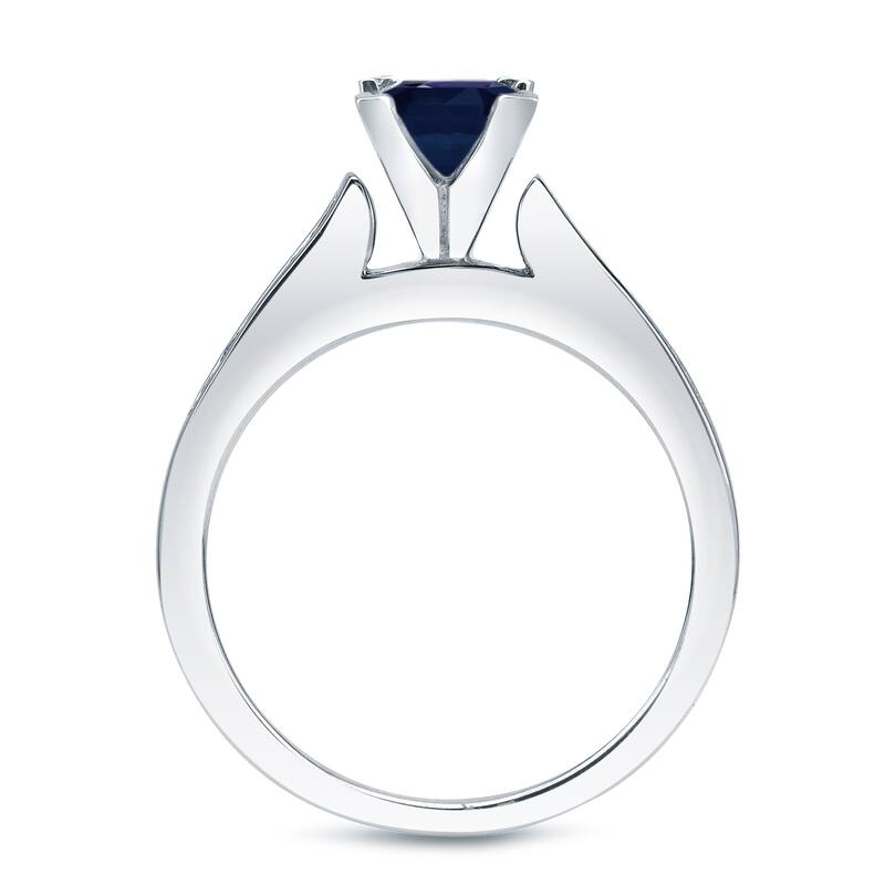 Auriya Platinum 4/5ct Blue Sapphire and 3/4ctw Diamond Engagement Ring Set