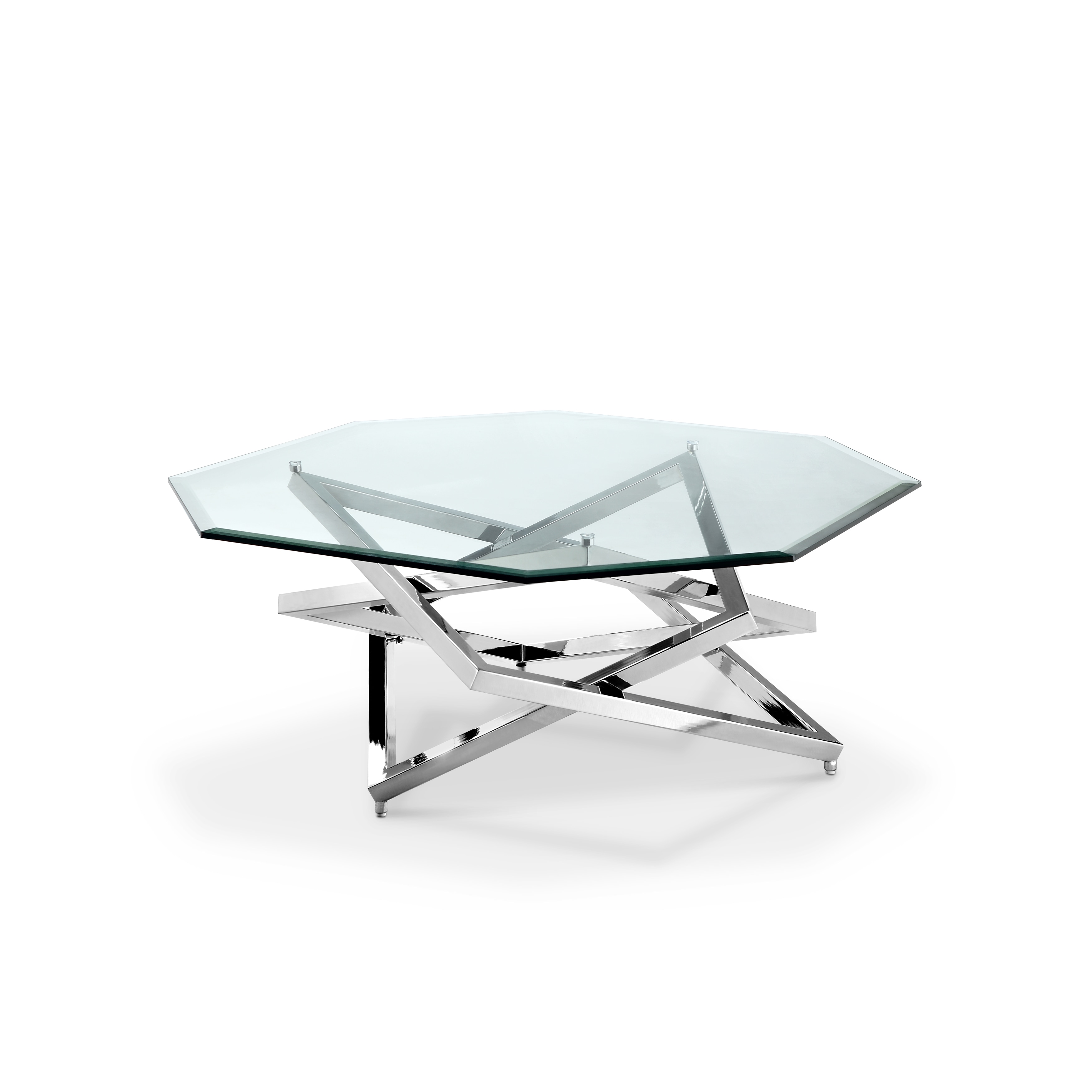 Lenox Square Modern Chrome Metal And Glass Coffee Table Overstock 13321497
