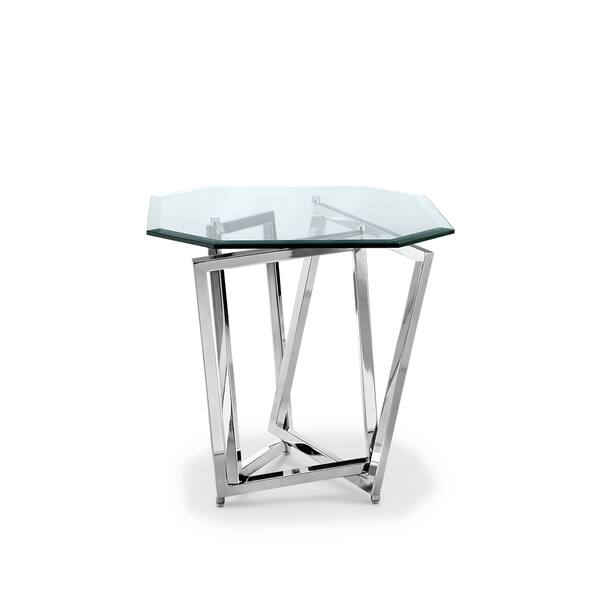 Lenox Square Modern Chrome Metal And Gl End Table Lenox Square Modern Chrome Metal And Gl End Table