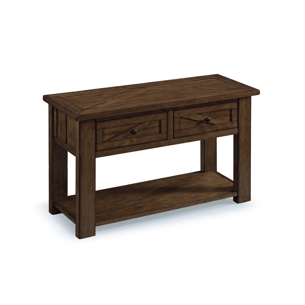 Magnussen Home Furnishings Fraser Farmhouse Rustic Pine Storage Console Table (Brown)