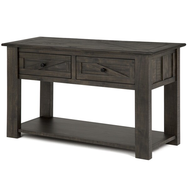 Garrett Rustic Weathered Charcoal Storage Entryway Console Garrett Rustic Weathered Charcoal Storage Entryway Console Table