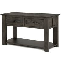 Garrett Rustic Weathered Charcoal Storage Entryway Console Table