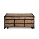 preview thumbnail 2 of 2, Maguire Rustic Weathered Barley Expandable Storage Coffee Table with Casters