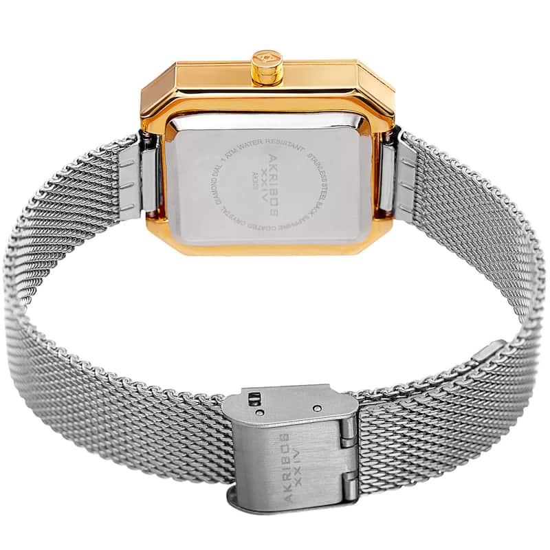 Akribos XXIV Women's Quartz Diamond Stainless Steel Two-Tone Bracelet Watch