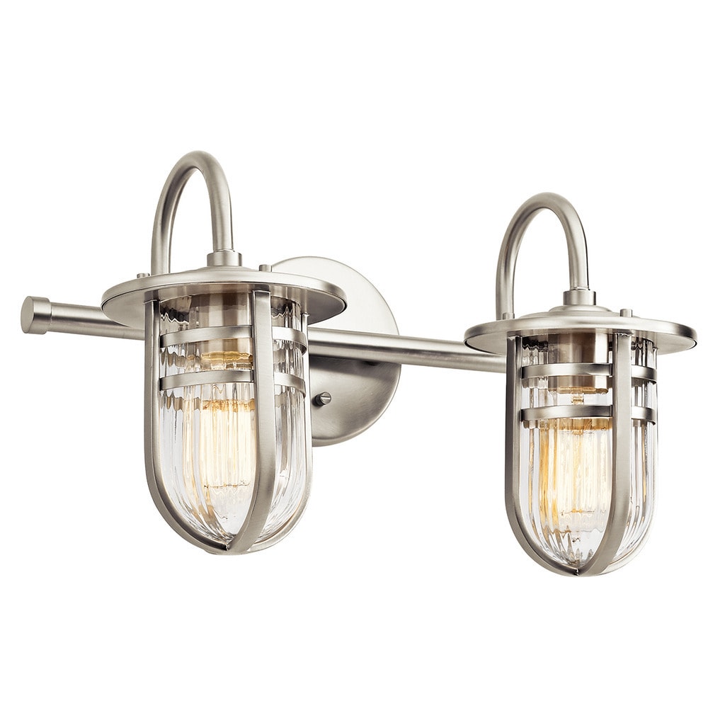 Shop Kichler Lighting Caparros Collection 2 Light Brushed Nickel Bath Vanity Light Overstock 13325185