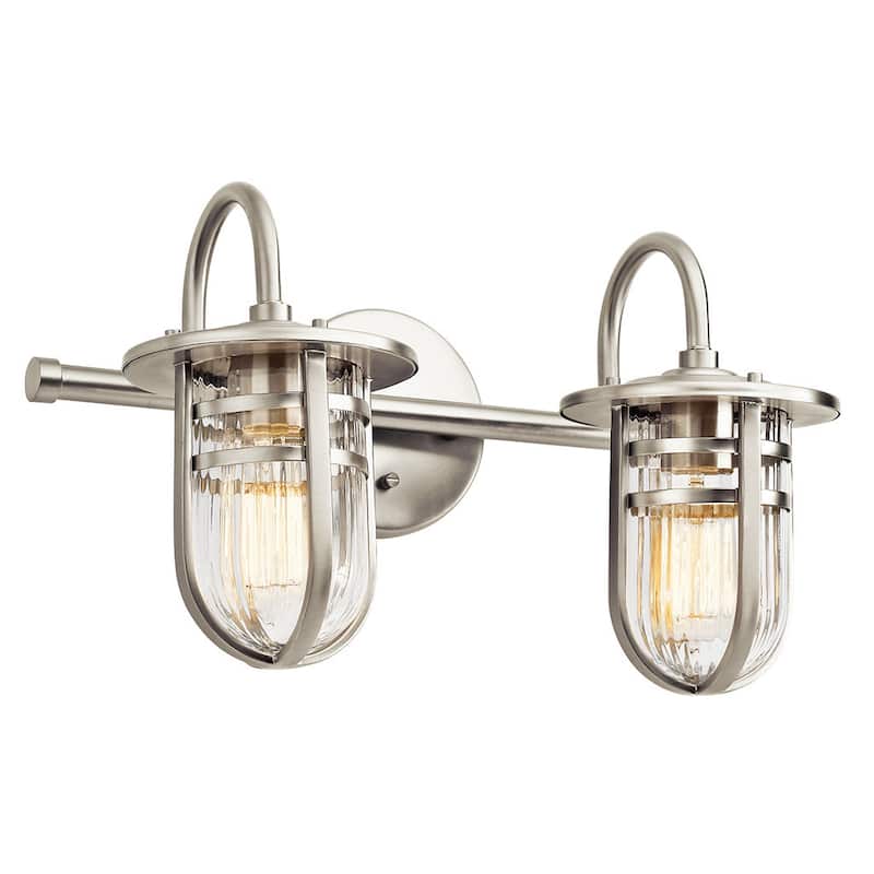 Kichler Lighting Caparros Collection 2-light Brushed Nickel Bath/Vanity Light