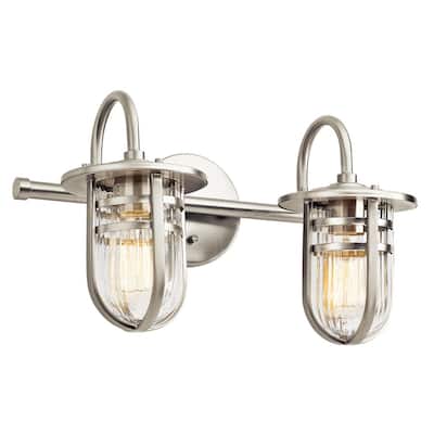 Kichler Lighting Caparros Collection 2-light Brushed Nickel Bath/Vanity Light
