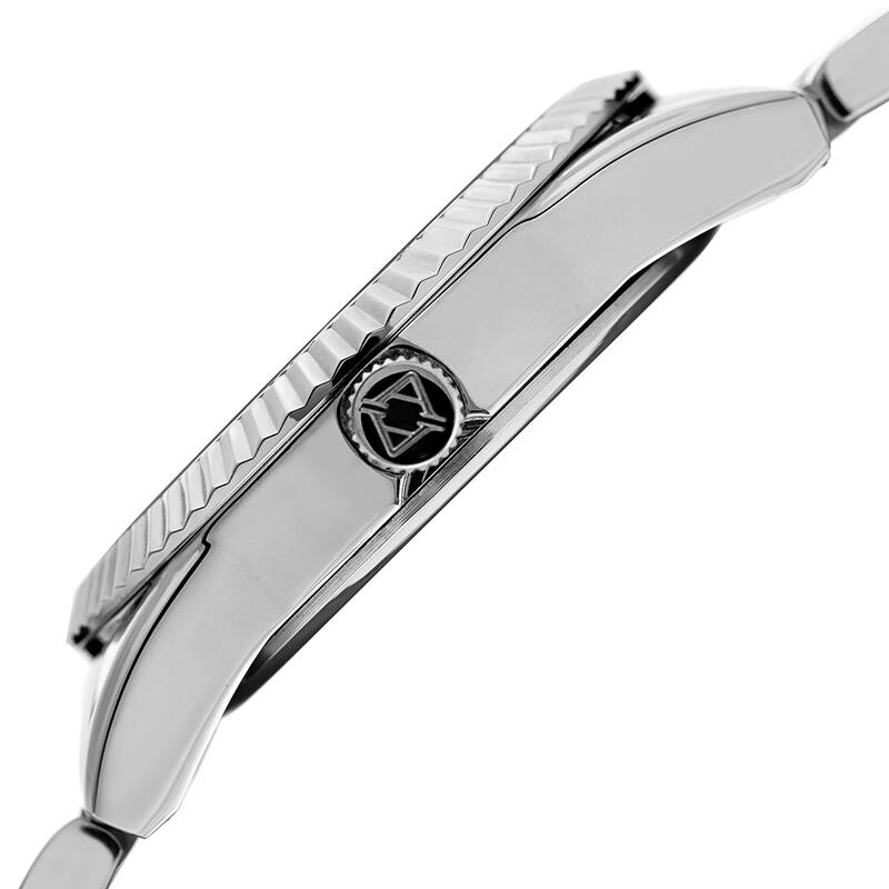 Akribos XXIV Men's Quartz Diamond Multifunction Stainless Steel Silver-Tone Bracelet Watch - silver