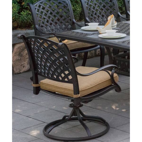 Nau Swivel Patio Dining Chairs Set Of 2 Antique Bronze Nau Swivel Patio Dining Chairs