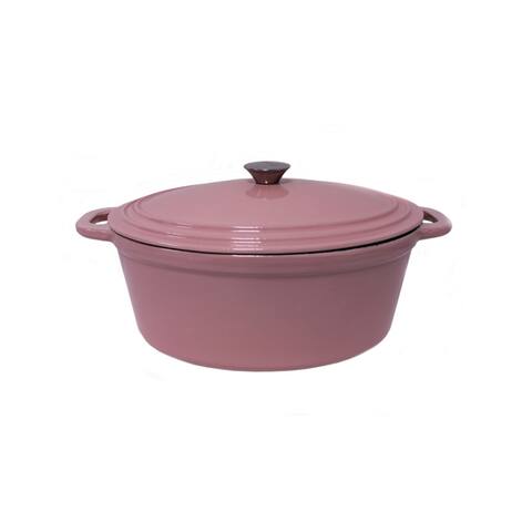 BergHOFF Neo Pink Cast Iron 5-quart Oval Covered Casserole Dish