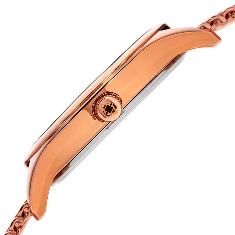 Akribos XXIV Men's Quartz Date Stainless Steel Mesh Rose-Tone Bracelet Watch
