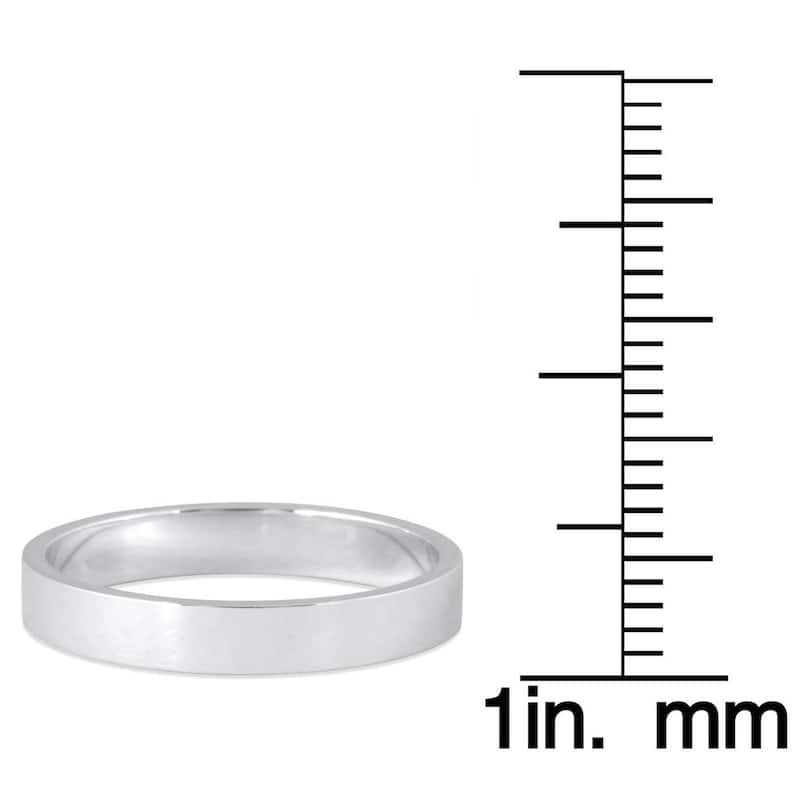 Marquee Jewels 14K White Gold Flat Comfort Fit Wedding Band