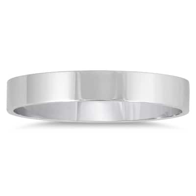 Marquee Jewels 14K White Gold Flat Comfort Fit Wedding Band
