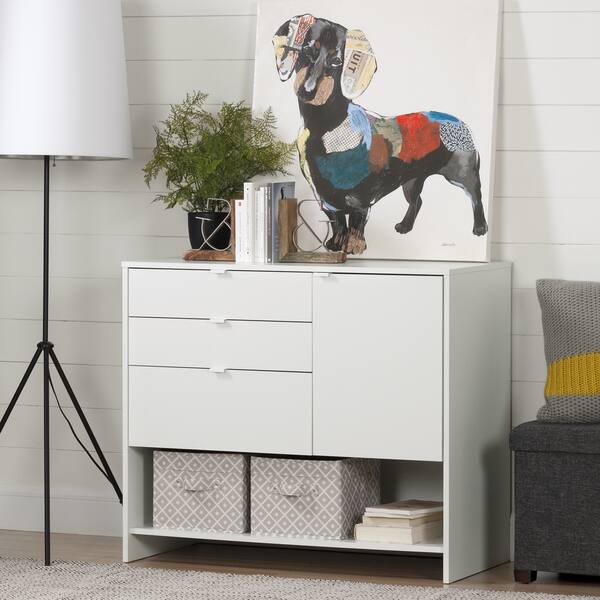 Shop South Shore Crea Pure White Wood Craft Storage Cabinet With