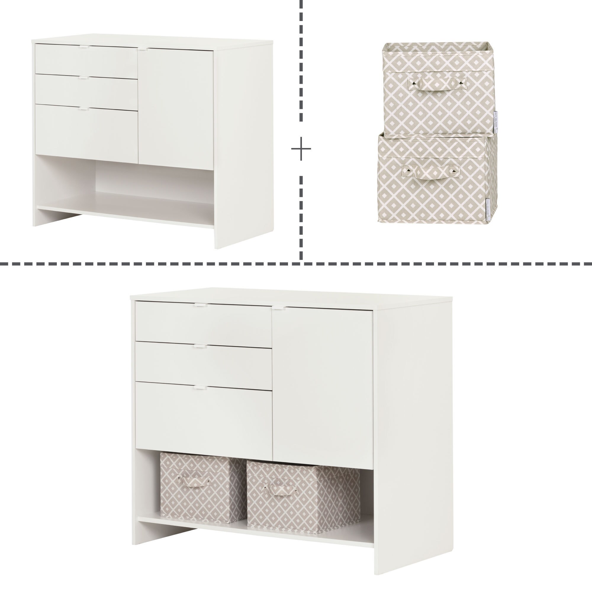 Shop South Shore Crea Pure White Wood Craft Storage Cabinet With