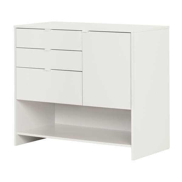 Shop South Shore Crea Pure White Wood Craft Storage Cabinet With Drawers Overstock 13326653