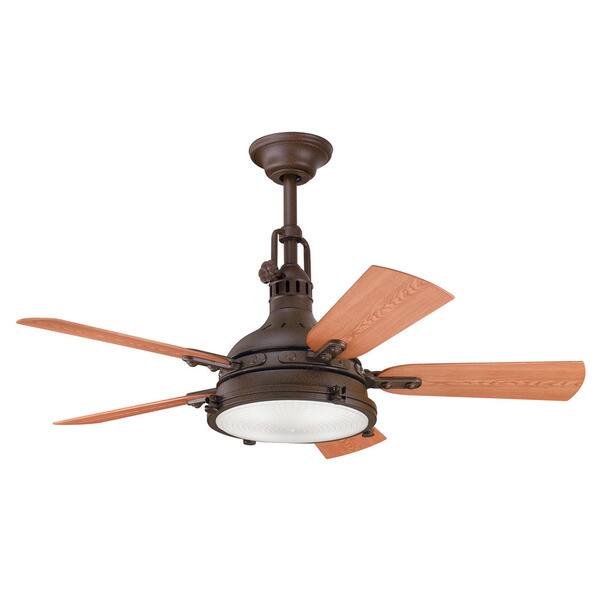 Kichler Lighting Hatteras Bay Patio Collection 44 Inch Tannery Bronze Ceiling Fan W Light