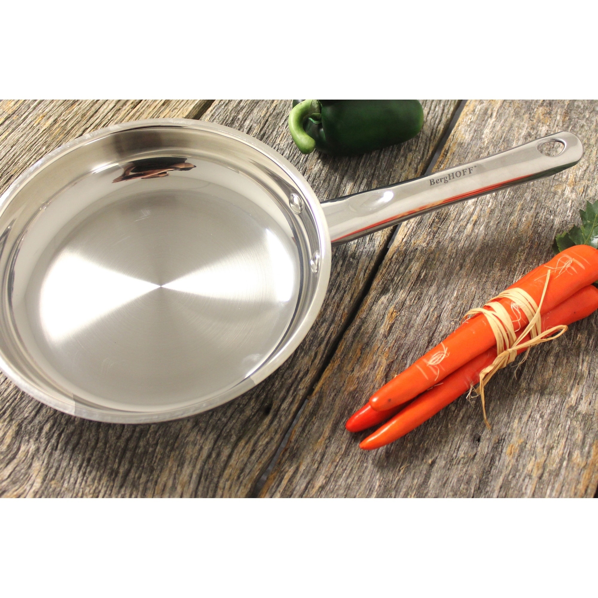 Berghoff Earthchef Boreal Stainless Steel Fry Pan 2 Piece Set Overstock 13327438