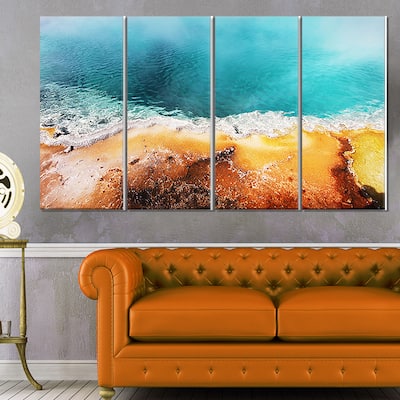 Designart "Beautiful Morning Glory Pool" Oversized Landscape Canvas Art - Blue