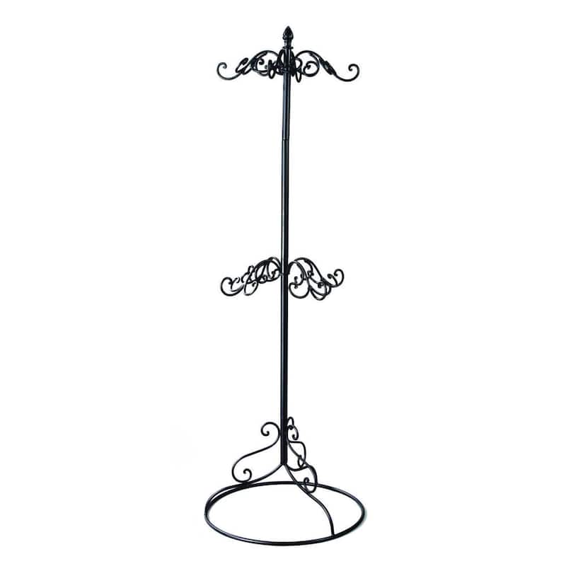 Black Metal 2-tier Coat or Purse Rack