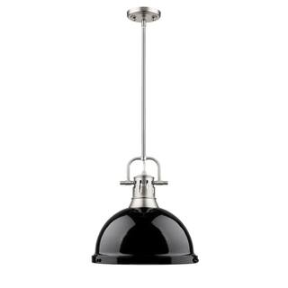 Golden Lighting Duncan Pewter and Black Steel 1-light Pendant Light With Rod