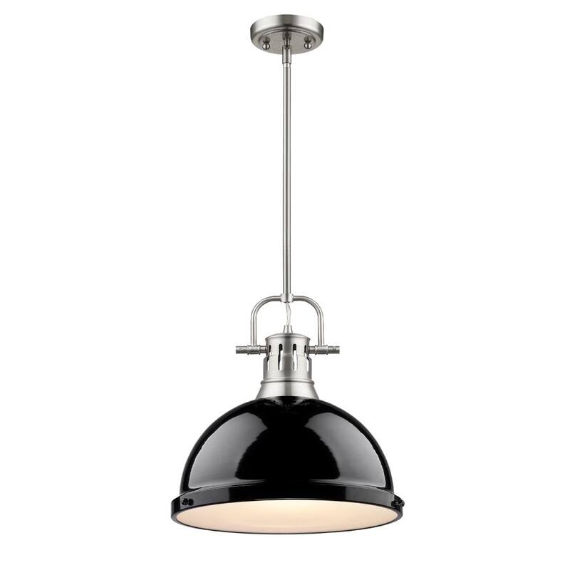 Golden Lighting Duncan Pewter and Black Steel 1-light Pendant Light With Rod